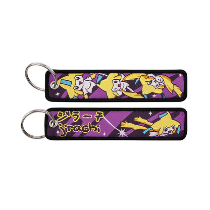 Japanese Anime Elf Monsters Keychain for Cars Backpack Key Holders Embroidery Keyrings Key Tag Jet Tag Accessories Gifts 1pc…