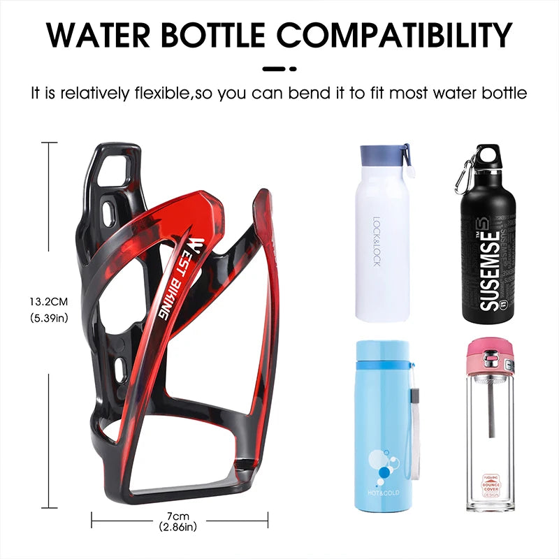 WEST BIKING Bicycle Water Bottle Cage Colorful Gradient Cycling Bottle Holder Ultralight MTB Road Bike Water Bottle Bracket…