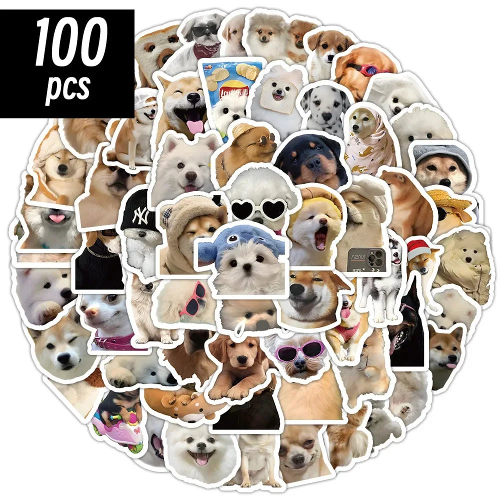 10/50/100pcs Funny Dog Stickers Cartoon Cute Decals Toy Stationery Guitar Phone Bicycle Laptop Luggage Car Graffiti Kids Sti…