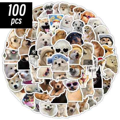 10/50/100pcs Funny Dog Stickers Cartoon Cute Decals Toy Stationery Guitar Phone Bicycle Laptop Luggage Car Graffiti Kids Sti…