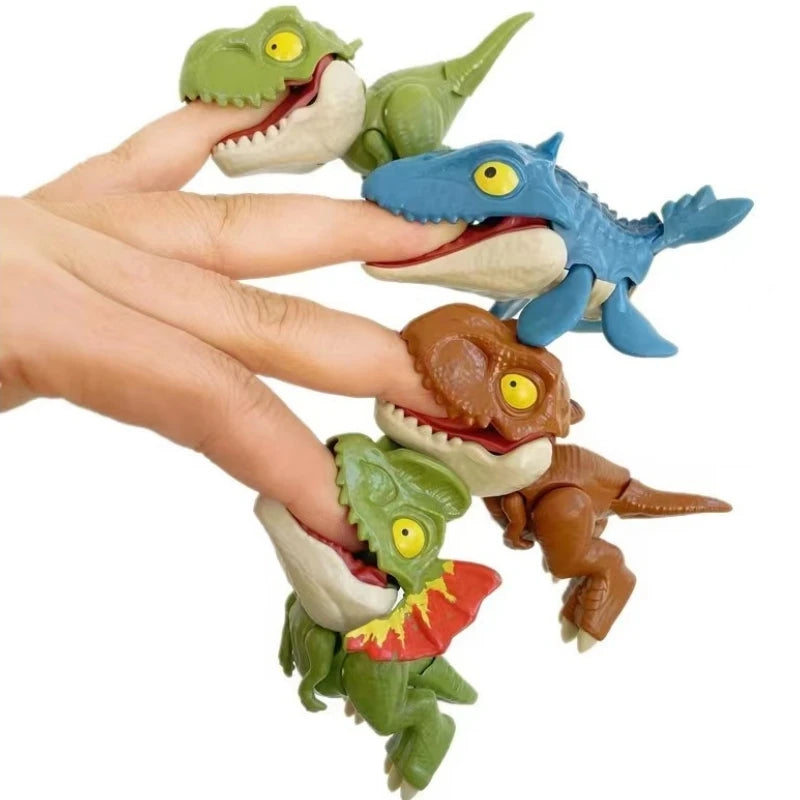 Jurassic Finger Dinosaur Triceratops Tyrannosaurus Model Toys for Kids Creative Finger Biting Dinosaurs Interactive Toy Boy…