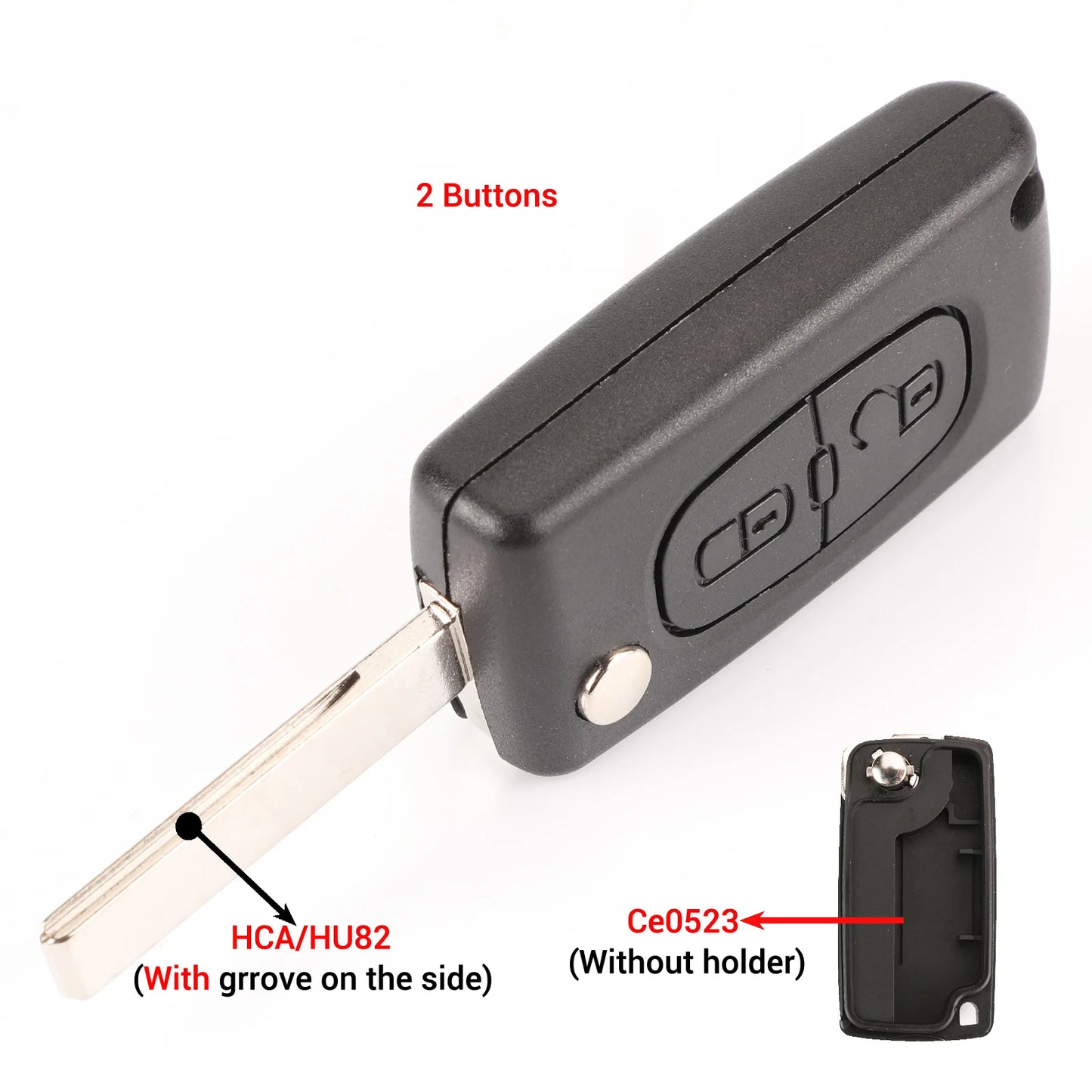 Jingyuqin 2/3 Buttons for Peugeot 207 307 308 407 607 807 For Citroen C2 C3 C4 C5 C6 Auto Remote key Case Va2/Hu83 CE0523 CE…
