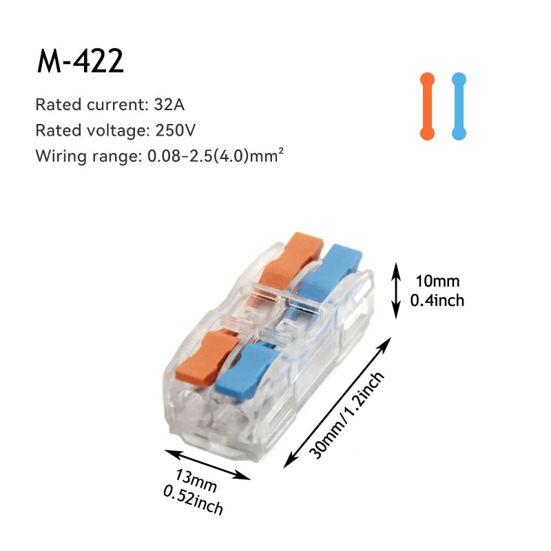 10/50 PCS Mini Fast Wiring Connectors Universal Compact Lever Crimp Splitter Electrical Conductors Push-in Home Terminal Blo…