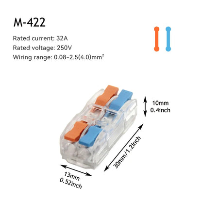 10/50 PCS Mini Fast Wiring Connectors Universal Compact Lever Crimp Splitter Electrical Conductors Push-in Home Terminal Blo…