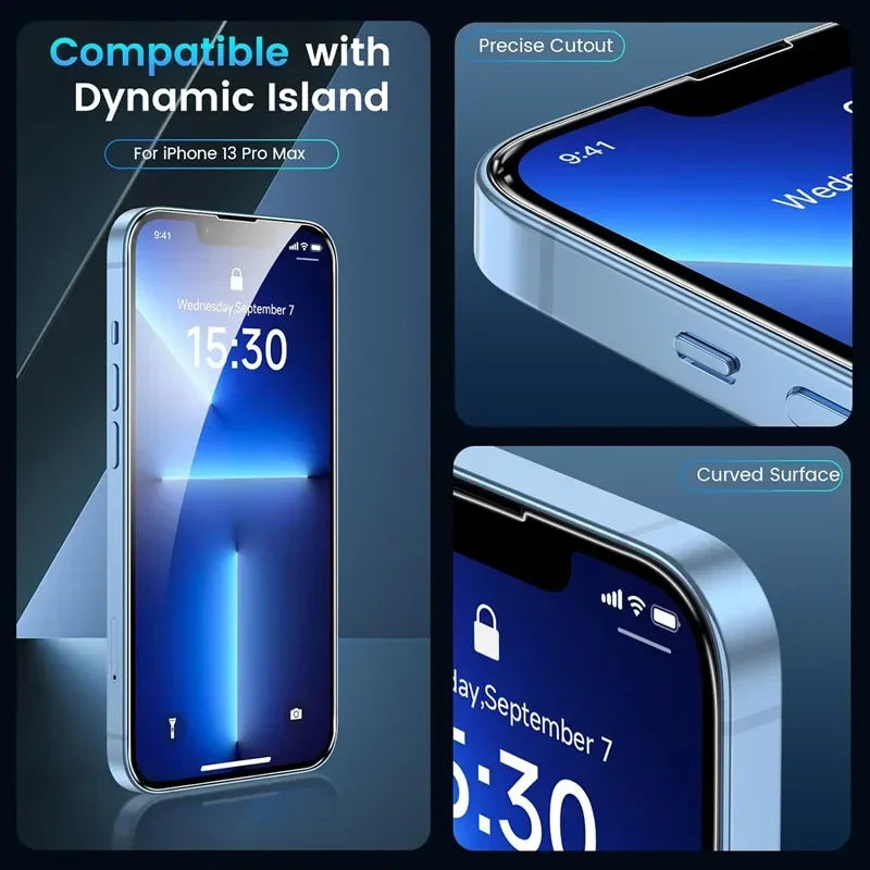 5Pcs Tempered Glass For iPhone 15 13 11 12 14 Pro Max Mini Screen Protector For IPhone 16 17 8 Plus X XR XS MAX Protective G…