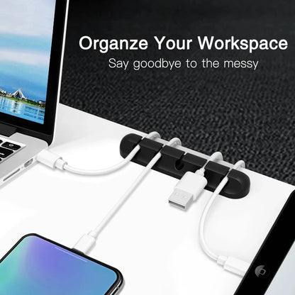 Silicone USB Cable Organizer USB Charging Cable Winder Desktop Tidy Management Clips Cable Holder For Mouse earphone Accesso…