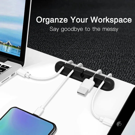 Silicone USB Cable Organizer USB Charging Cable Winder Desktop Tidy Management Clips Cable Holder For Mouse earphone Accesso…