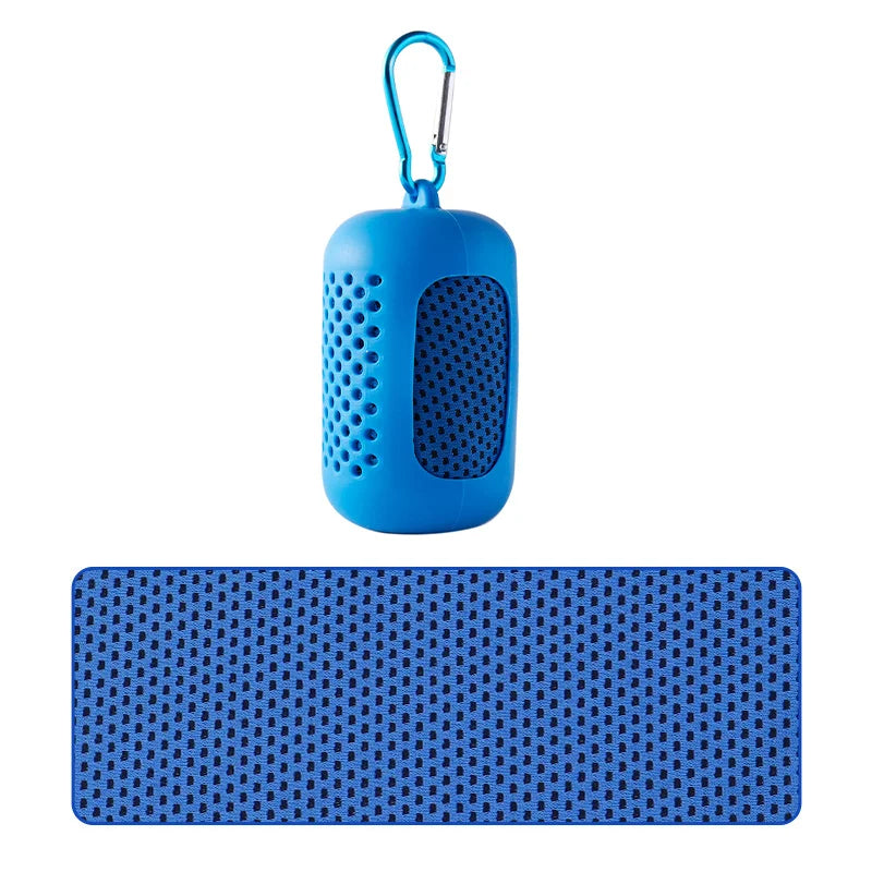 Portable Circular Silicone Wrapped Cold Towel Cooling Towel Quick Drying Polyester Fiber Towels Beach Accessories Sport Fitn…