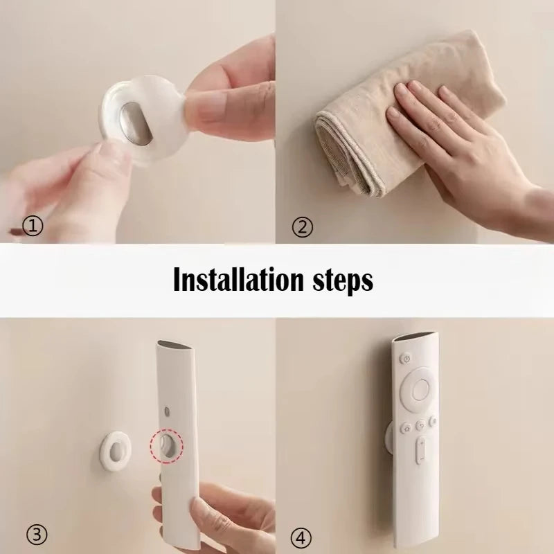 3/6pcs No Drill Magnetic Remote Holder - Wall Mount for TV/AC/DVD Remotes, White Space-Saving Design - image 6