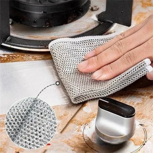1-20PCS Magic Cleaning Cloth Thickened Double -sided Metal Steel Wire Rags Kitchen Dish Pot Washdishing Cloths Towel Clean T…