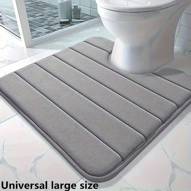 U-shaped toilet mat bathroom mat bathroom carpet bathroom carpet memory foam bath mat anti-skid super absorbent - image 3