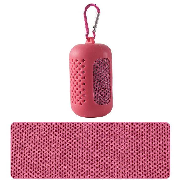 Portable Circular Silicone Wrapped Cold Towel Cooling Towel Quick Drying Polyester Fiber Towels Beach Accessories Sport Fitn…
