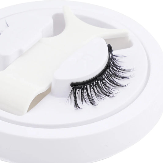 Hot 1 Pair Magnetic Eyelashes Handmade Fluffy Faux Mink Lashes Reusable Natural False Eyelashes and Magnetic Tweezers Set Ma…