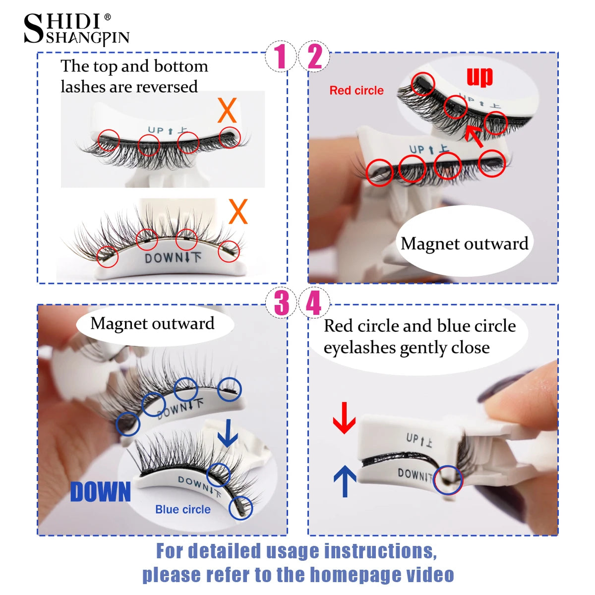 Hot 1 Pair Magnetic Eyelashes Handmade Fluffy Faux Mink Lashes Reusable Natural False Eyelashes and Magnetic Tweezers Set Ma…