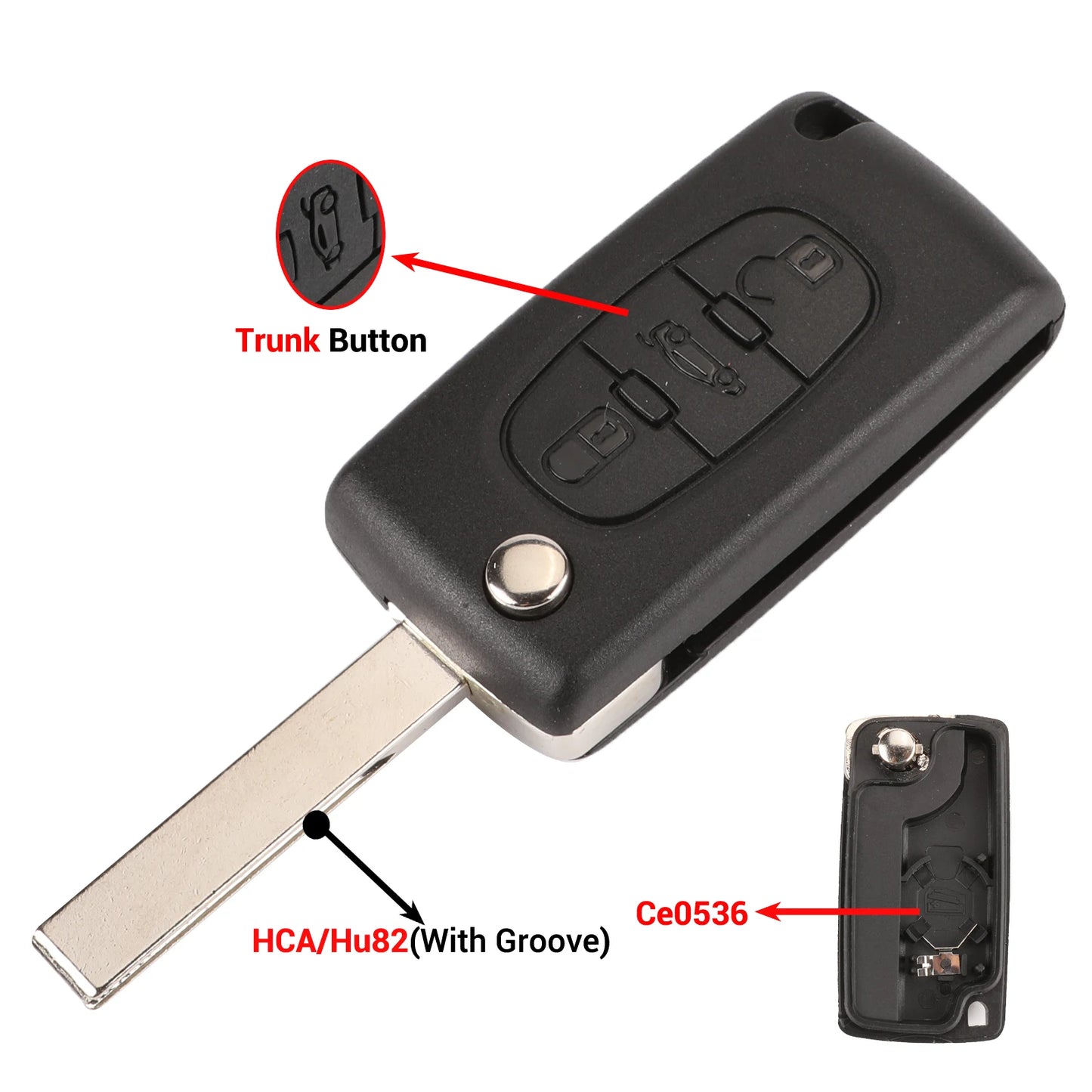 Jingyuqin 2/3 Buttons for Peugeot 207 307 308 407 607 807 For Citroen C2 C3 C4 C5 C6 Auto Remote key Case Va2/Hu83 CE0523 CE…