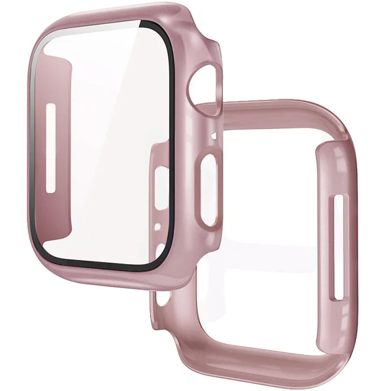 Tempered Glass+Cover For Apple Watch 11 10 9 8 7 46mm 42mm PC Bumper Screen Protector Case iWatch Series 7 6 5 4 SE3 44 40 4…