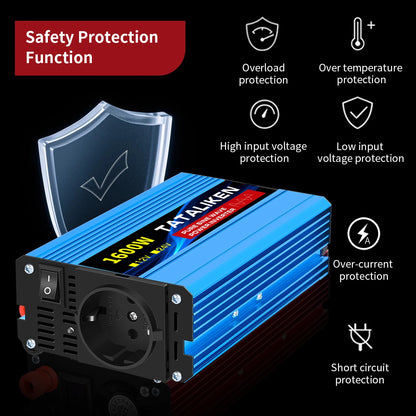 Pure Sine Wave Inverter 1000W-4000W DC 12V and 24V to AC 220V 50hz Power Inverter Charger Adapter Universal Socket - image 4