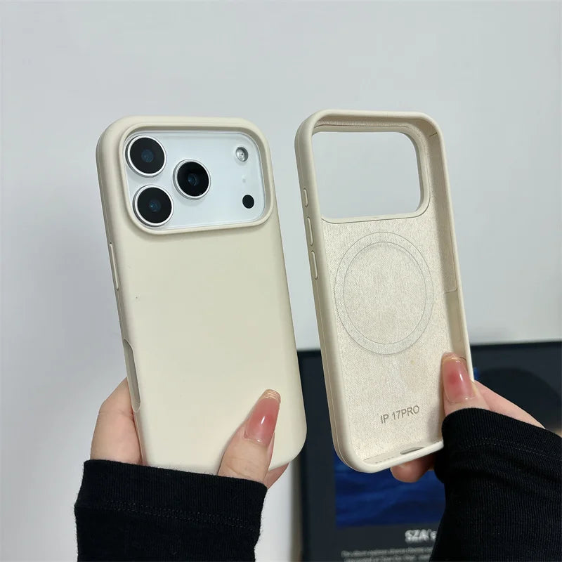 Magnetic Liquid Silicone Case for iPhone 17/17 Air/17 Pro/17 Pro Max For Magsafe Big Camera Hole Cover Shockproof Protective…