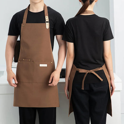 1 Piece Chef Apron Unisex Waterproof Canvas Durable for Restaurant Hotel Baking Beauty Salon Nail Art Kitchen Cooking - imag…