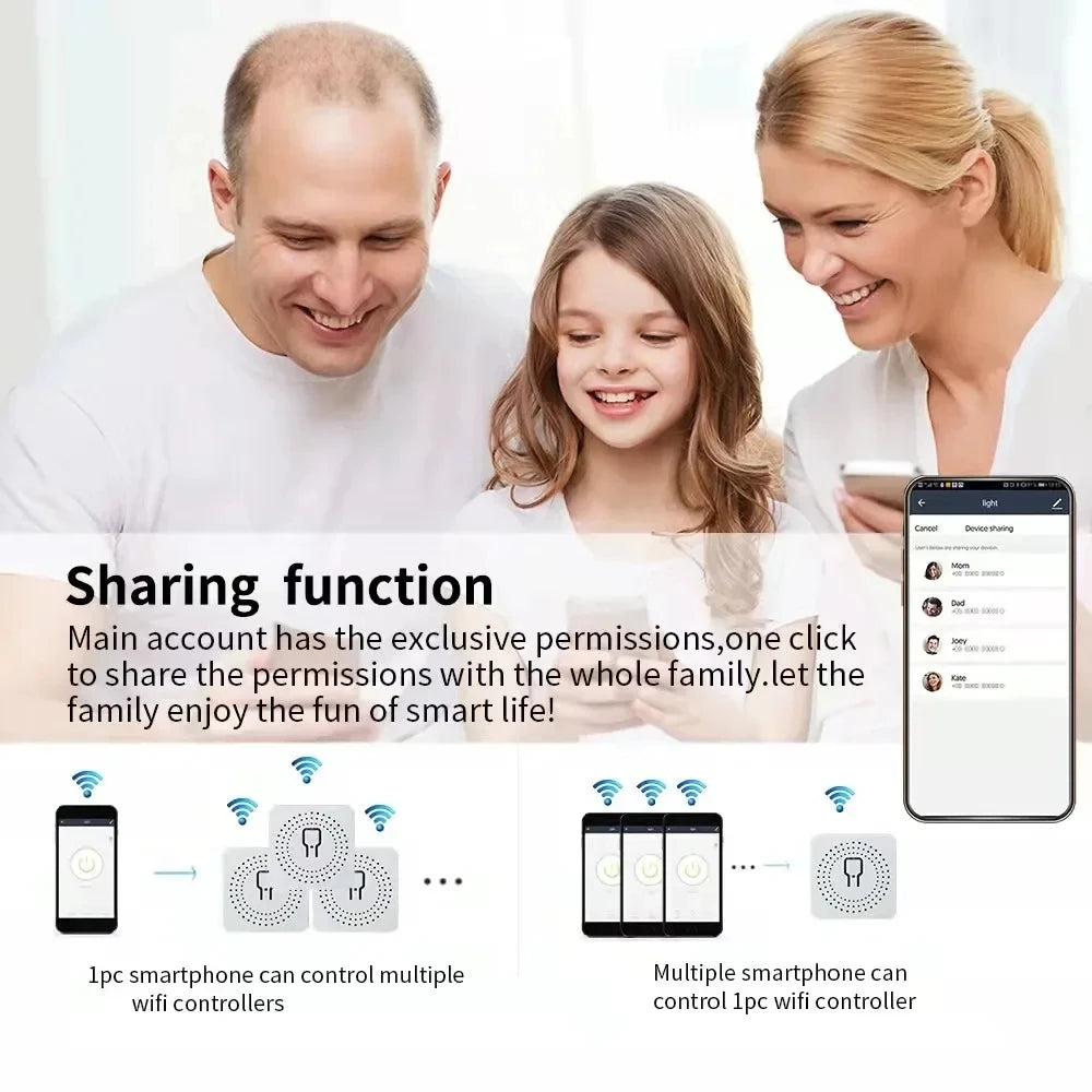 Work With Tuya app Mini 16A WiFi Switch Smart Life App 2 Way Control Smart Home Automation Module Interruptor Alexa Google H…