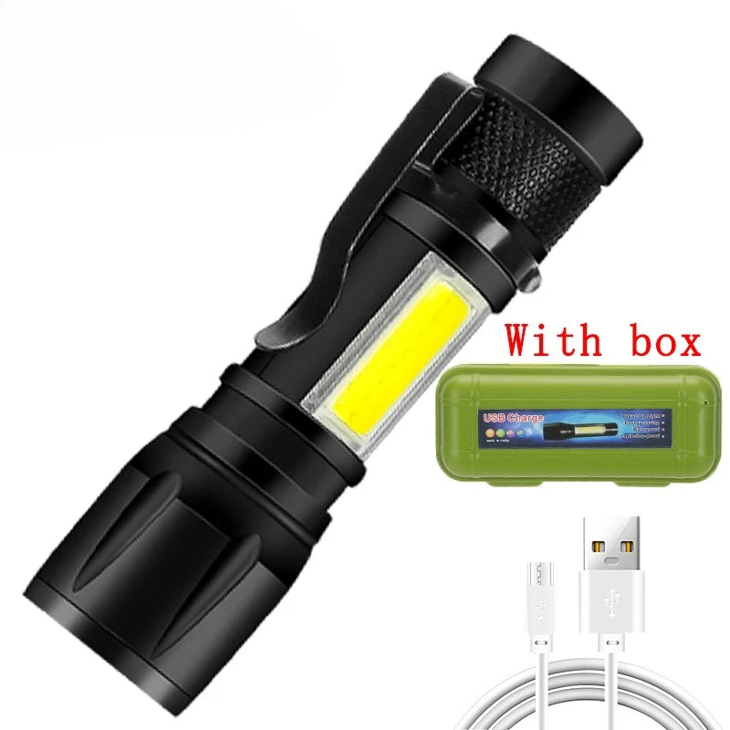 Rechargeable LED Flashlight Zoomable Torch with LCD Display 3 Modes Waterproof High Power Hand Light Outdoor Wilderness Camp…