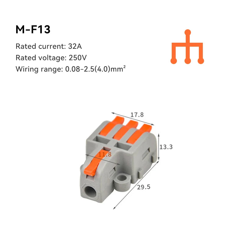 10/30/50 PCS Mini Fast Wiring Cable Connectors Universal Compact Splitter Electrical Conductors Push-in Home Terminal Block…