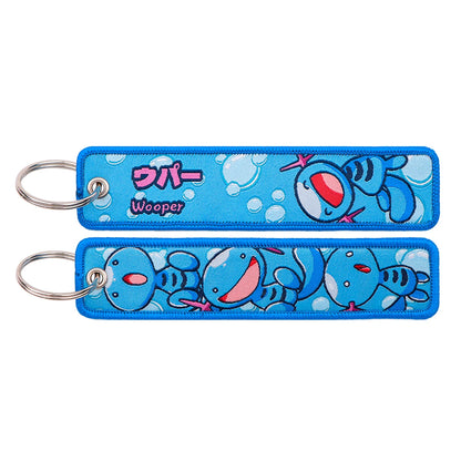 Japanese Anime Elf Monsters Keychain for Cars Backpack Key Holders Embroidery Keyrings Key Tag Jet Tag Accessories Gifts 1pc…