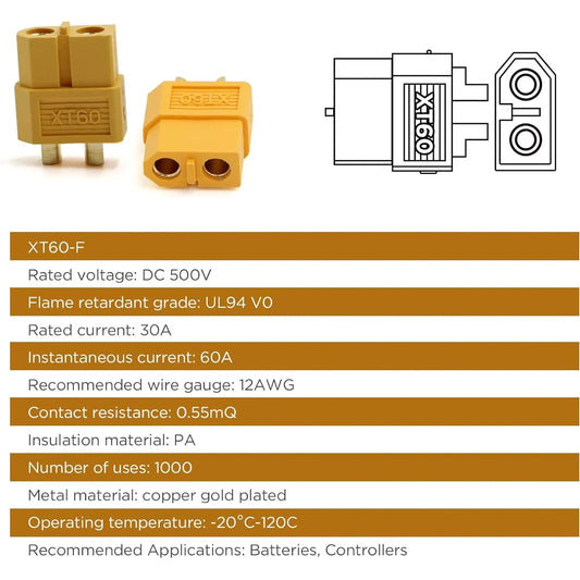 5 Pairs XT60 Connector XT60 Male Female Bullet Connectors Power Plugs for RC Lipo Battery Motor XT60 Drone Connectors - imag…