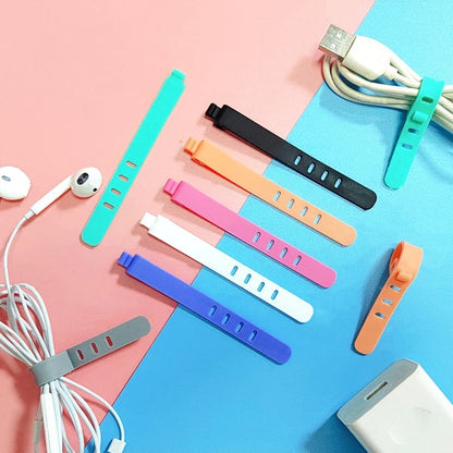 20/12/4PCS Cable Ties Cord Organizer Management Silicone Wire Holder Straps Zip Clips Reusable Tie Wraps Keeperwinder Rubber…