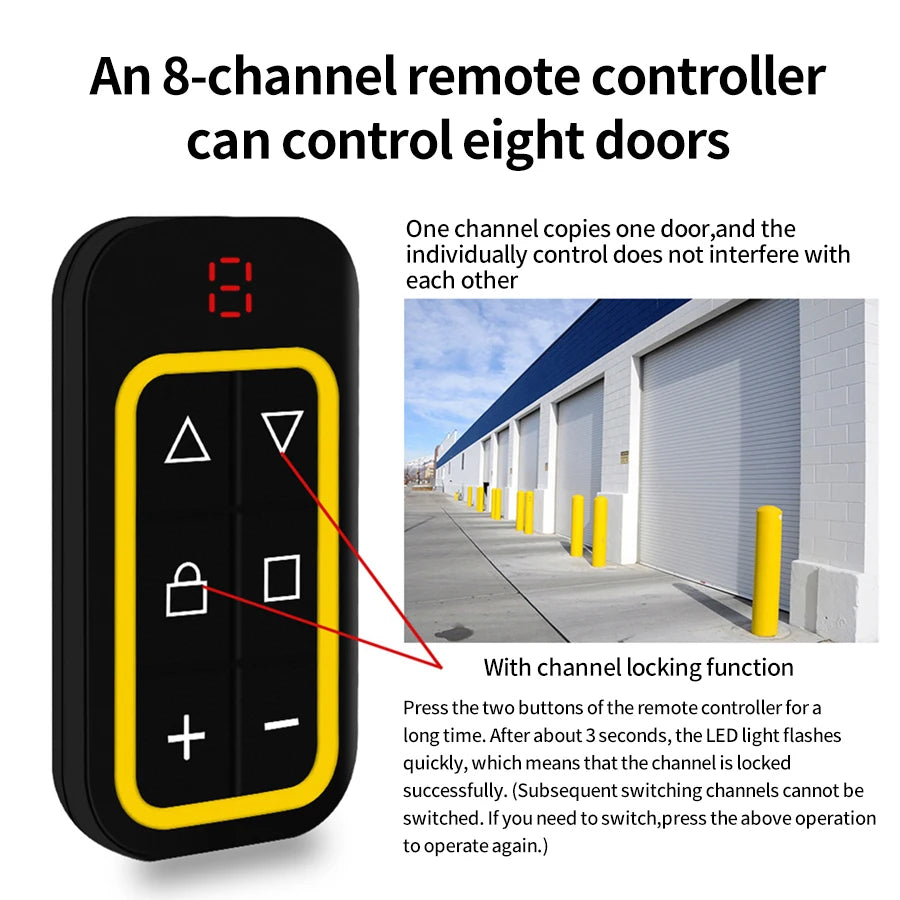 Universal Garage Remote Control Gate Key Duplicator Clone Multi-frequency Garage Door Controller 8 Channels 300-915Mhz 433Mh…