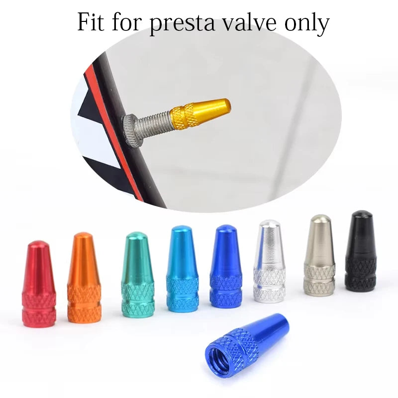 4/8pcs Aluminum Alloy Bicycle Tire FV Valve Cap MTB Road Bike Covered Protector Road MTB Tyre Dustproof Bike Presta Valve -…
