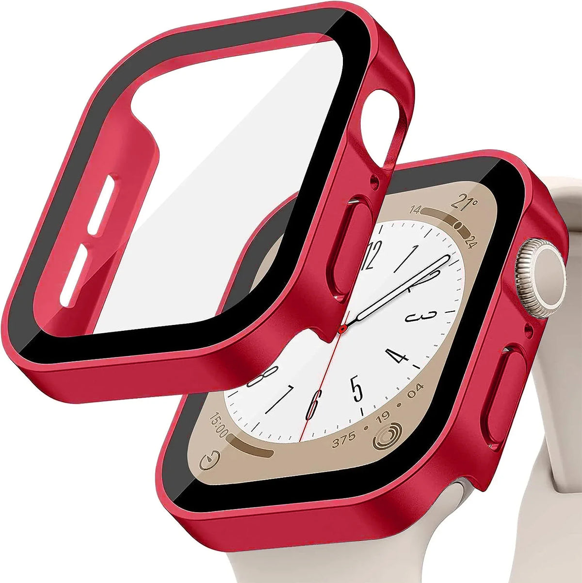 Tempered Glass+Cover For Apple Watch 11 10 9 8 7 46mm 42mm PC Bumper Screen Protector Case iWatch Series 7 6 5 4 SE3 44 40 4…