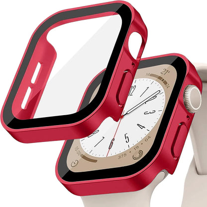 Tempered Glass+Cover For Apple Watch 11 10 9 8 7 46mm 42mm PC Bumper Screen Protector Case iWatch Series 7 6 5 4 SE3 44 40 4…