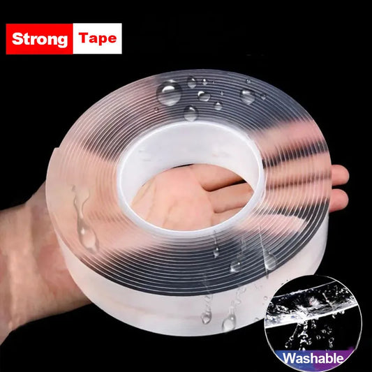 Nano Tape Super Strong Double-Sided Adhesive Tape Transparent Reusable Waterproof Tapes Heat Resistance Bathroom Home Decora…