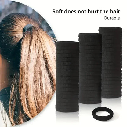 High Elastic Hair Bands for Women Girls Black Basic Hair Tie Headband Simple Ponytail Holder Headwear Hair Accessories - ima…