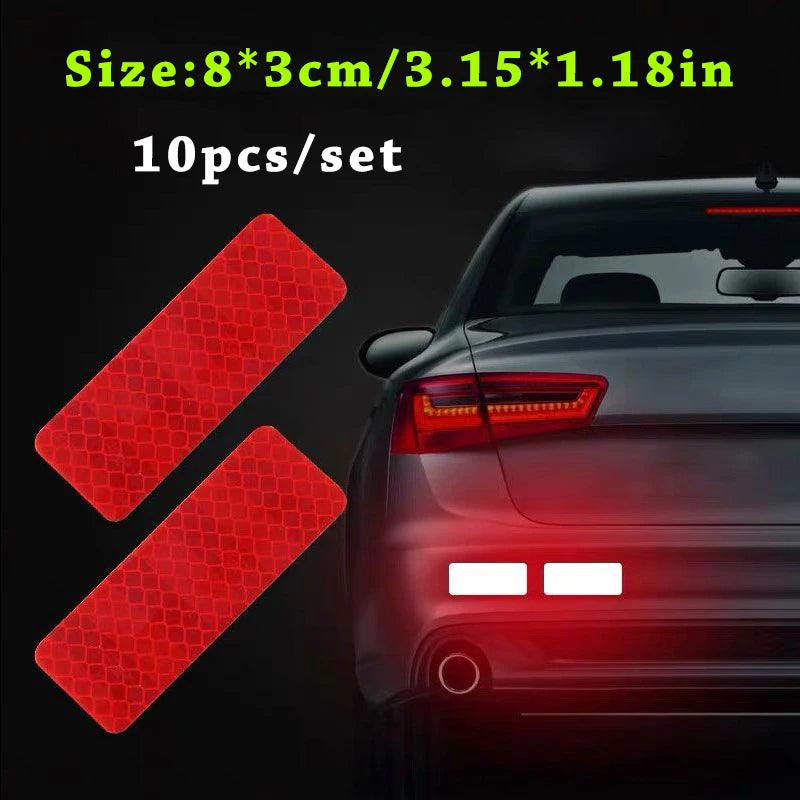 10pcs/set Car Bumper Reflective Safety Strip Stickers Car Reflective Sticker Reflective Warning Safety Tape - image 8