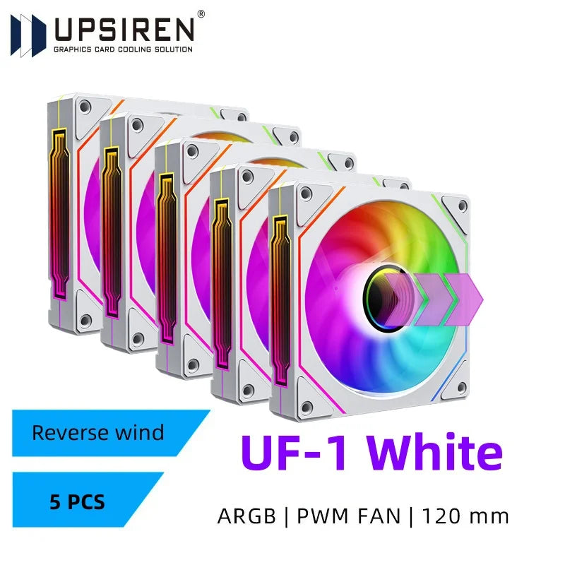 UPSIREN UF-1 PRISM 4 PRO Computer Chassis Fan 12cm ARGB 4 Pin PWM Quiet Cooling Fan 12V Large Air Volume 45.2CFM/600-1500RPM…