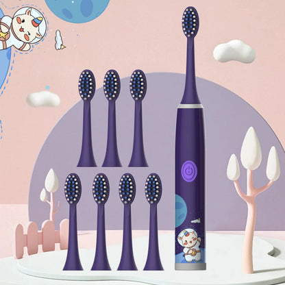 Children's Electric Toothbrush Color Cartoon Space Series Children's Soft Hair Cleaning Brush (Battery Not Included) - image…