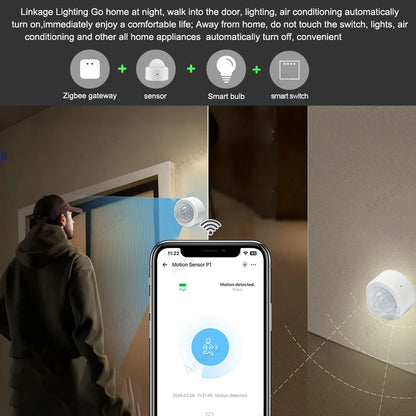 Zigbee 3.0 Smart Pir Motion Sensor Movement Human Body Infrared Detector Security Alarm Sensor Works With EWelink Home Assis…