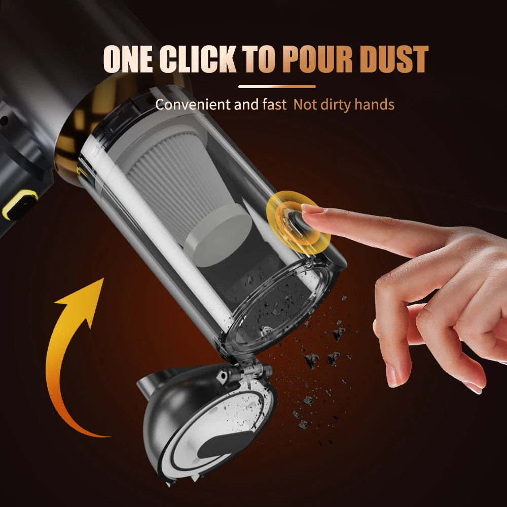 CENRR Mini Car Vacuum Cleaner Cordless Powerful Wireless Car Cleaner HandHeld Portable Vacuum Cleaner Cleaning Machine - ima…