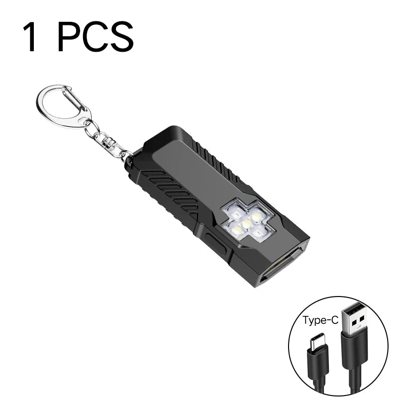 Security Flashing Work Light Warning Light Strong Light Mini Portable Outdoor Maintenance Emergency EDC Flashlight Knife Cap…