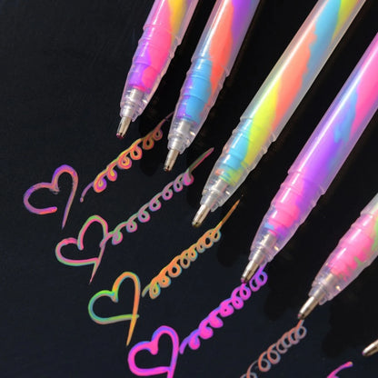 6pcs Glitter Gel Highlighter Pens Set - 1.2mm Vibrant Colors, Smooth Writing, Perfect for Journals, DIY Crafts, Greeting Car…