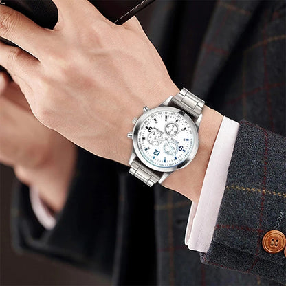 1/2PCS Men Business Watches Fashion Men's Steel Band Quartz Watch with Bracelet（Box not Included） - image 3