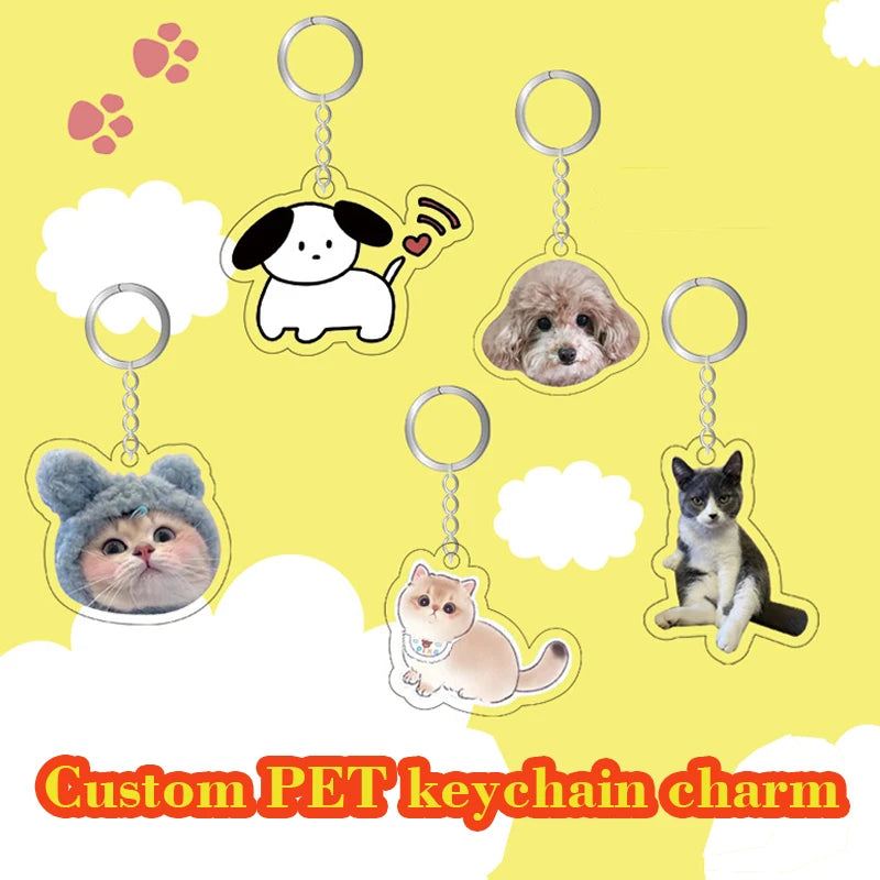 Personalized Keychains Designer Custom Cartoon Llavero Key Chain Photo Customized Anime Charms Hologram Clear Acrylic Key Ri…