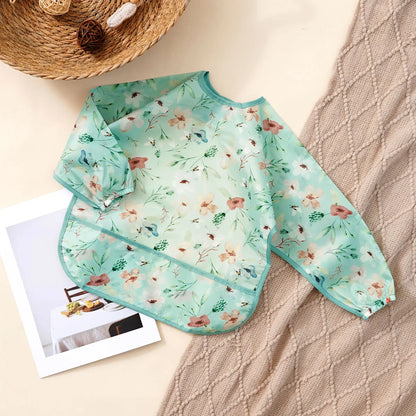 Elinfant 1PC Long Sleeve Bibs, Waterproof Feeding Bibs,Washable Burp Cloth,Coveralls Bibs,Easy To Clean,Wash-Free Eating Bib…