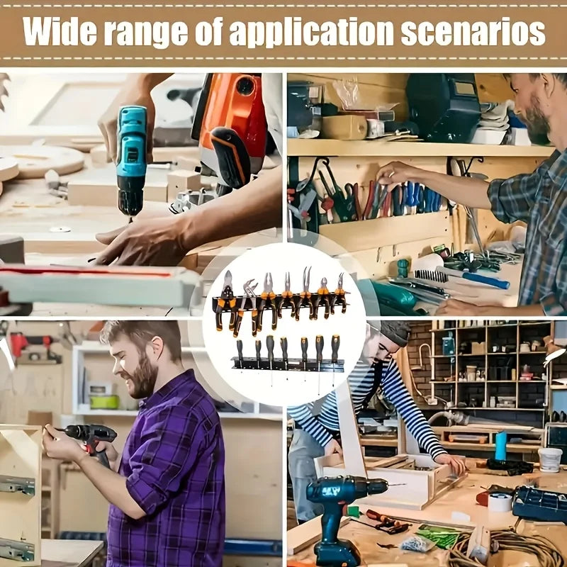 1 Piece Suitable For Garage Wall Mounted Multifunctional Tool Management Metal Screwdriver And Pliers Storage Rack - image 6