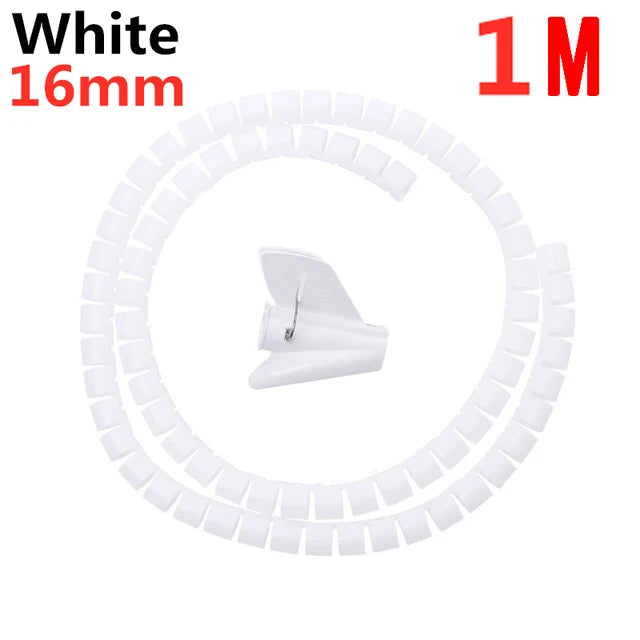 2M/1M Flexible Spiral Cable Wire Protector Cable Organizer Computer Cord Protective Tube Clip Organizer Management Tools 16/…