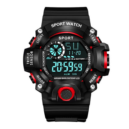Fashion Men's Watch Sports Electronic Wristwatch Large dial Multifunctional Waterproof Luminous Alarm Kids Male's Military W…