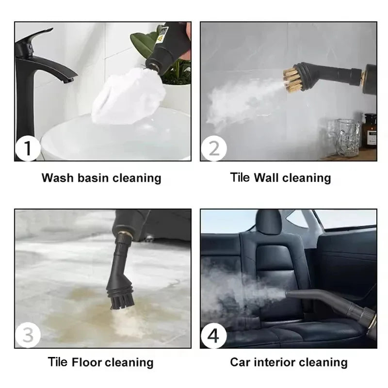 Portable Handheld Steam Cleaner High Temperature Pressurized Steam Cleaning Machine With Brush Heads For Kitchen Car - image…