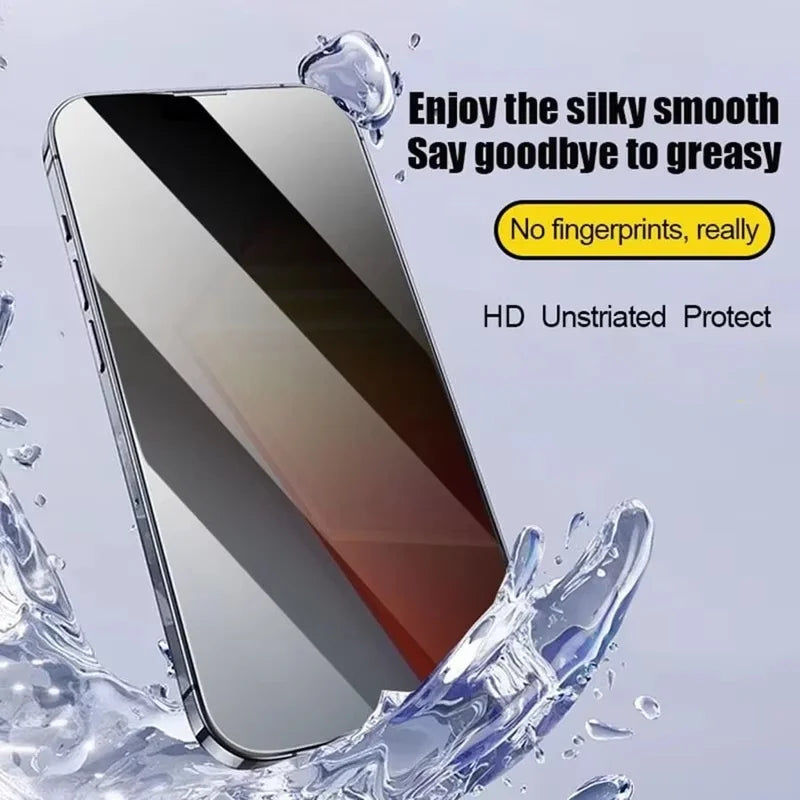 Oleophobic Coating Privacy Screen Protector For iPhone 17 Pro Max 16 18 15 13 11 14 12 Air 16e Mini SE XR Dust Free Installa…